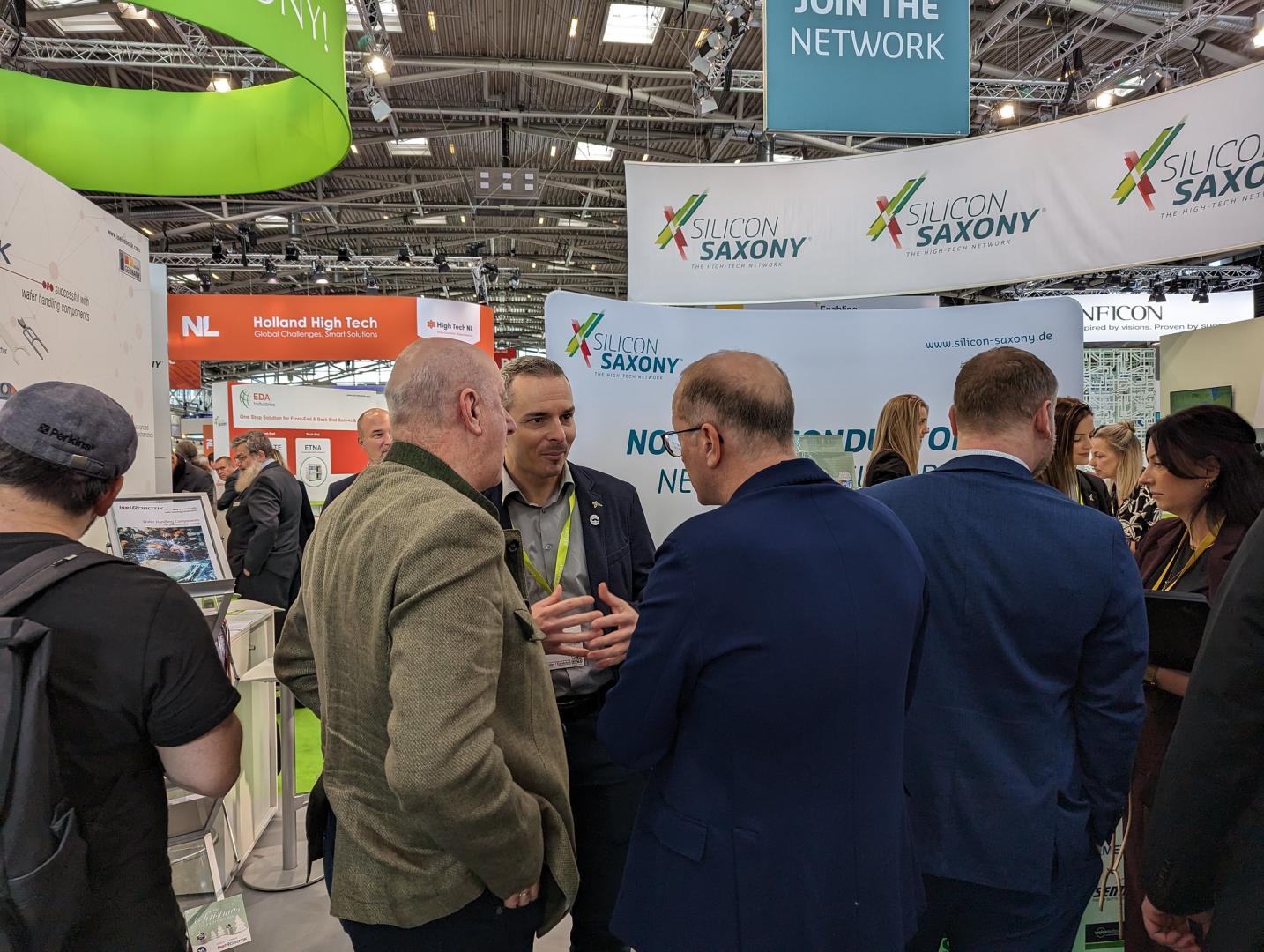 Silicon Saxony receives guests at their booth at SEMICON Europa in Munich. 53344631969_987f580df8_k