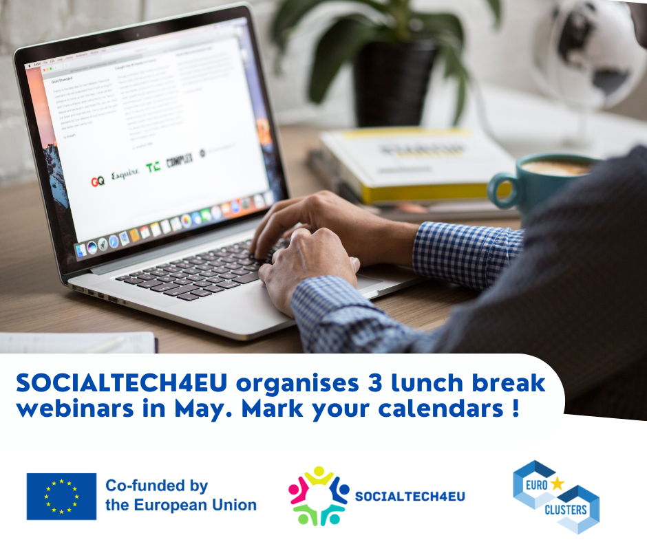 1 Lunch break SocialTech4EU webinars - Social Media Ilustration