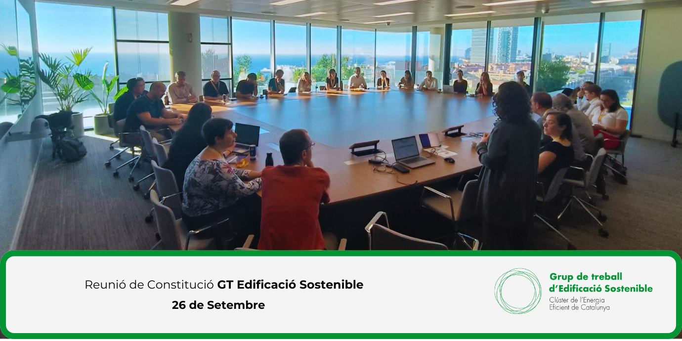 The Working Group members, at the facilities of NTT Data during the constitution meeting. The Catalan Energy Cluster Launches New Working Group for Sustainable Building Initiatives
