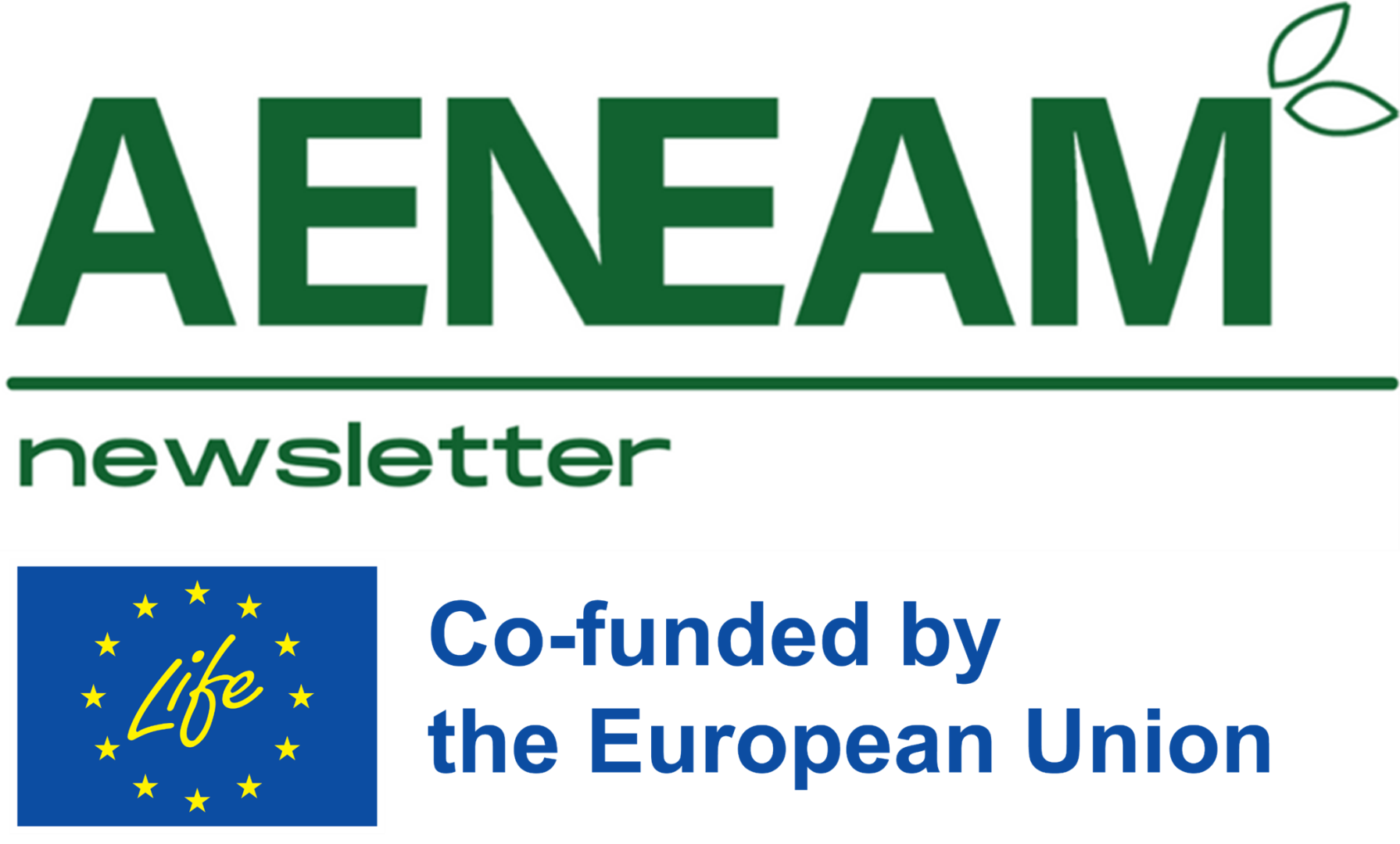 AENEAM newsletter logo with LIFE EU co-funded logo AENEAM newsletter logo with co-funded logo